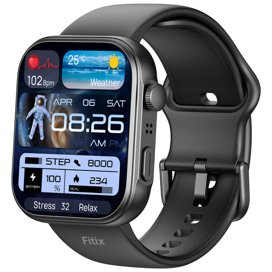 Fitix FT4 Smart watch supports heart rate tracking, blood oxygen tracking, sleep quality statistics, exercise data statistics